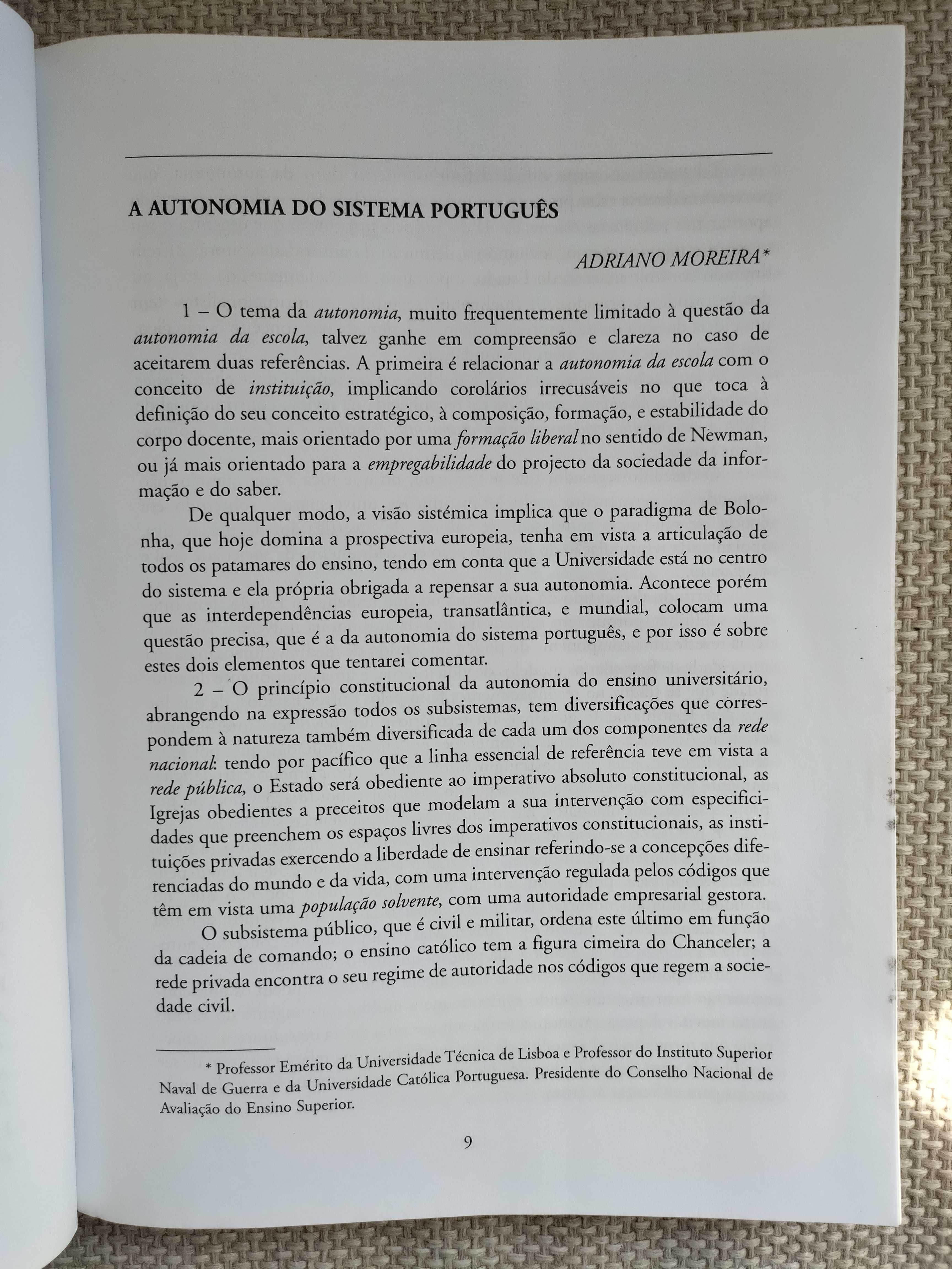 A autonomia das escolas (Adriano Moreira)