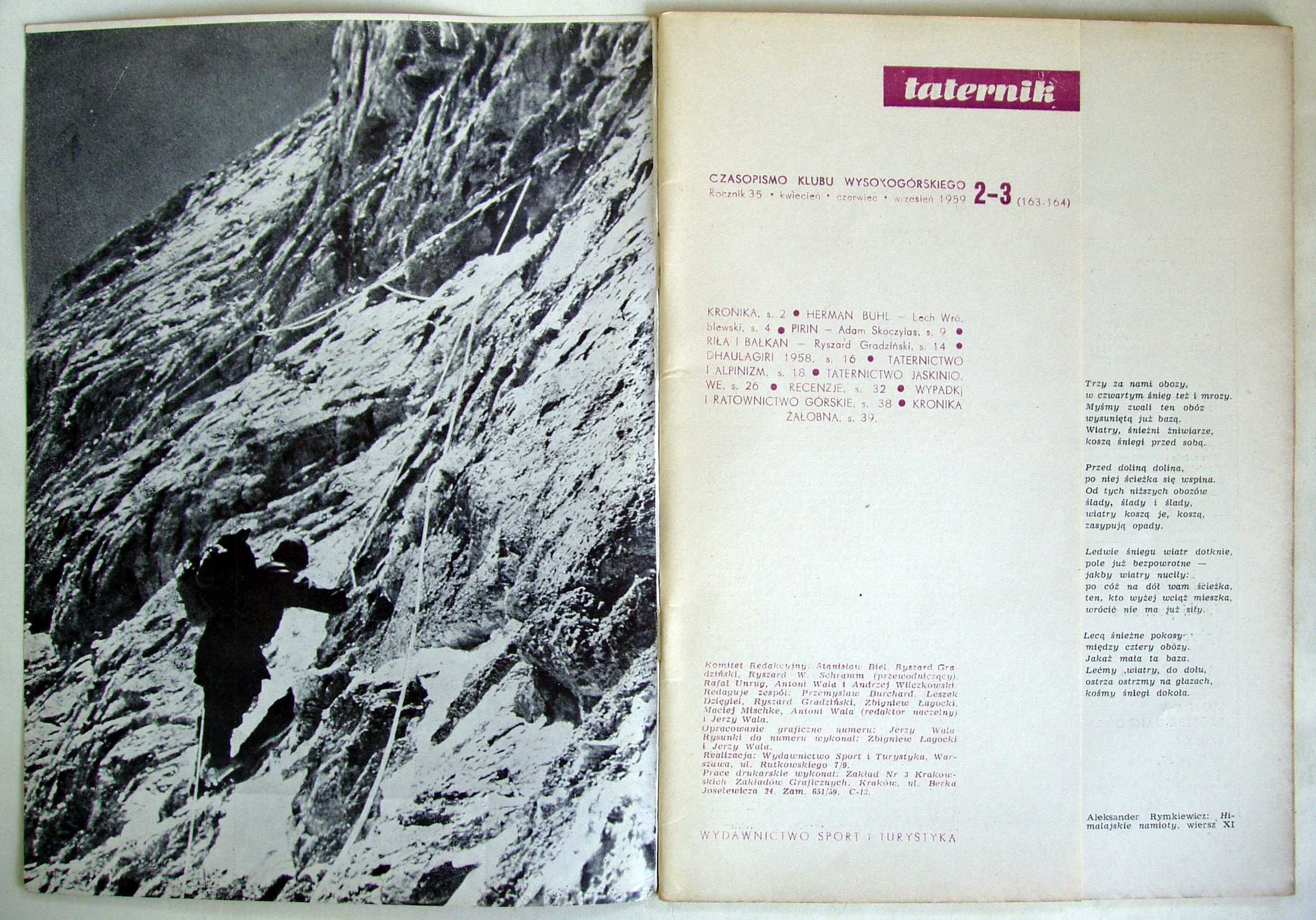 Taternik. Rocznik XXXV. Nr 1, 2-3, 4. Rok 1959