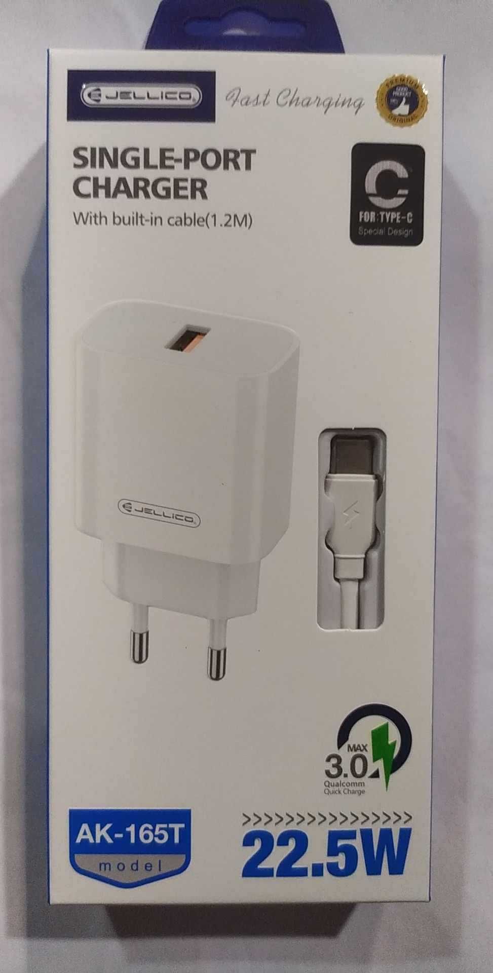 JELLICO ładowarka sieciowa 22.5W 1xUSB QC3.0 + kabel USB C