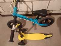 Rowerek biegowy BTwin + hulajnoga Oxelo