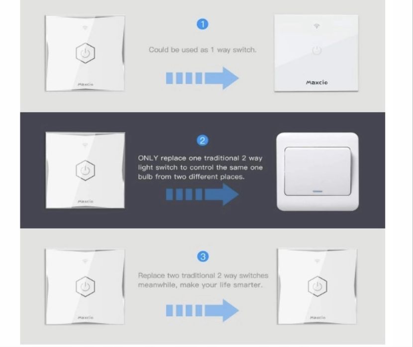 PRZEŁĄCZNIK ŚWIATŁA WiFi Smart AC KS-641 MAXICO Włącznik światła