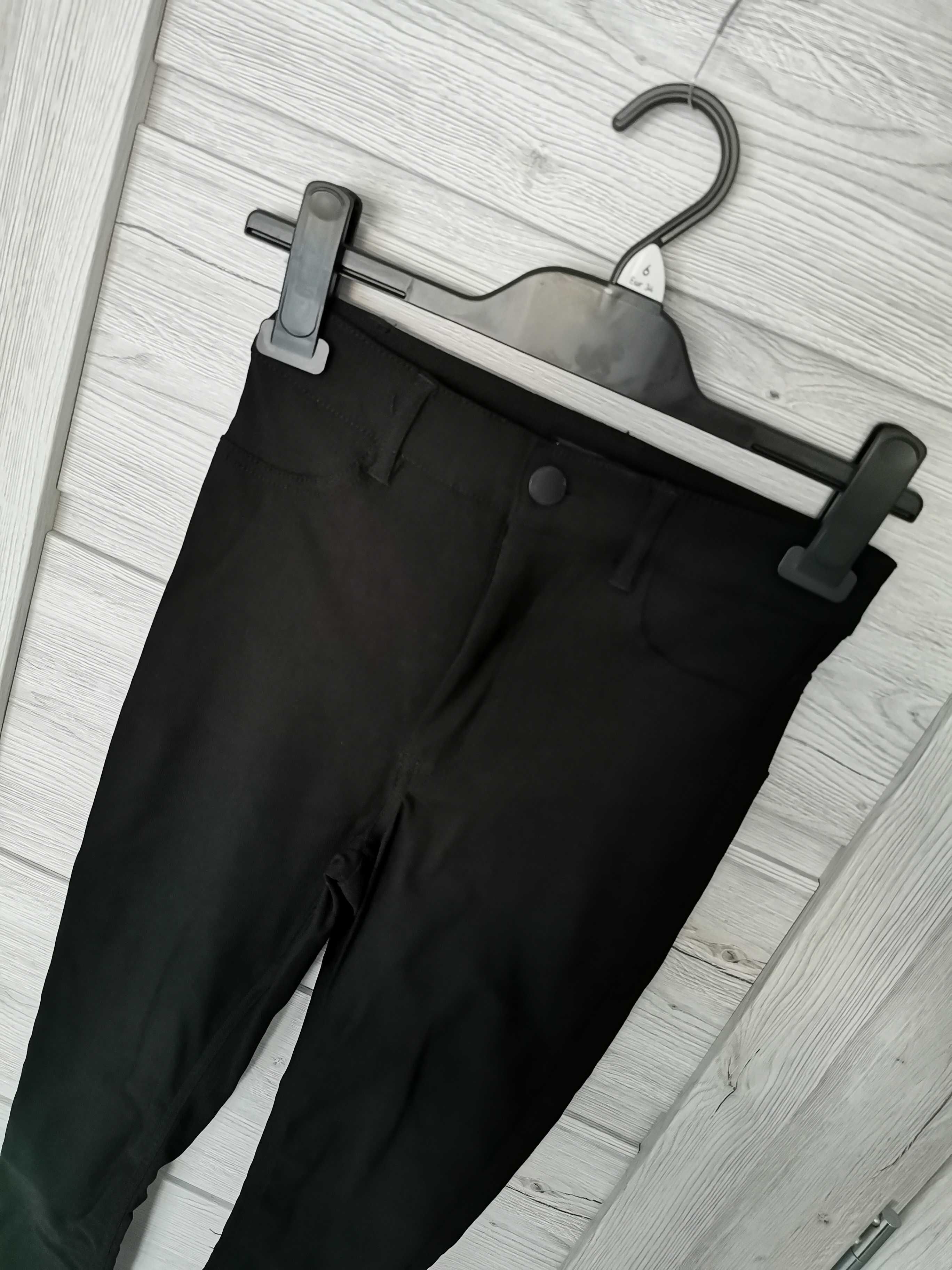 Czarne spodnie z wysokim stanem skinny jegginsy tregginsy New Yorker