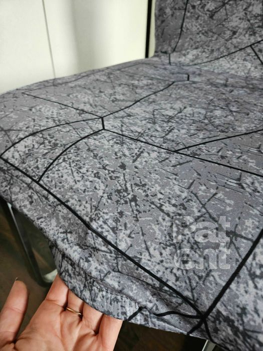 Pokrowce na krzesła elastyczne 6 sztuk wzór szary