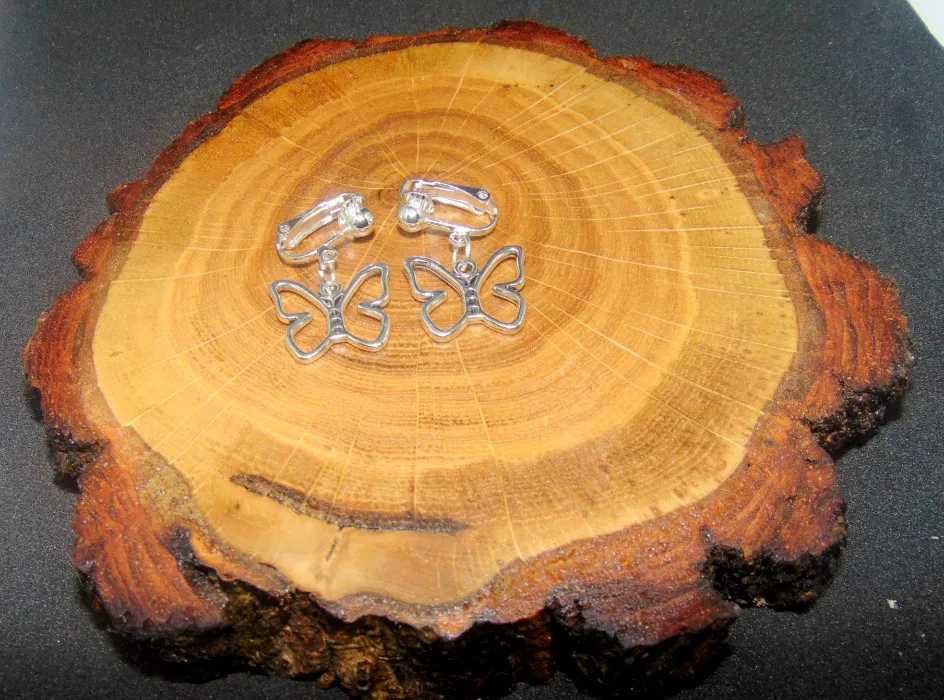 Metalowe motyle klipsy