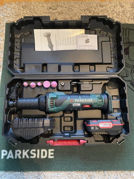 Akumulatorowa szlifierka prosta z akumulatorem 20V/2AH + ładowarka