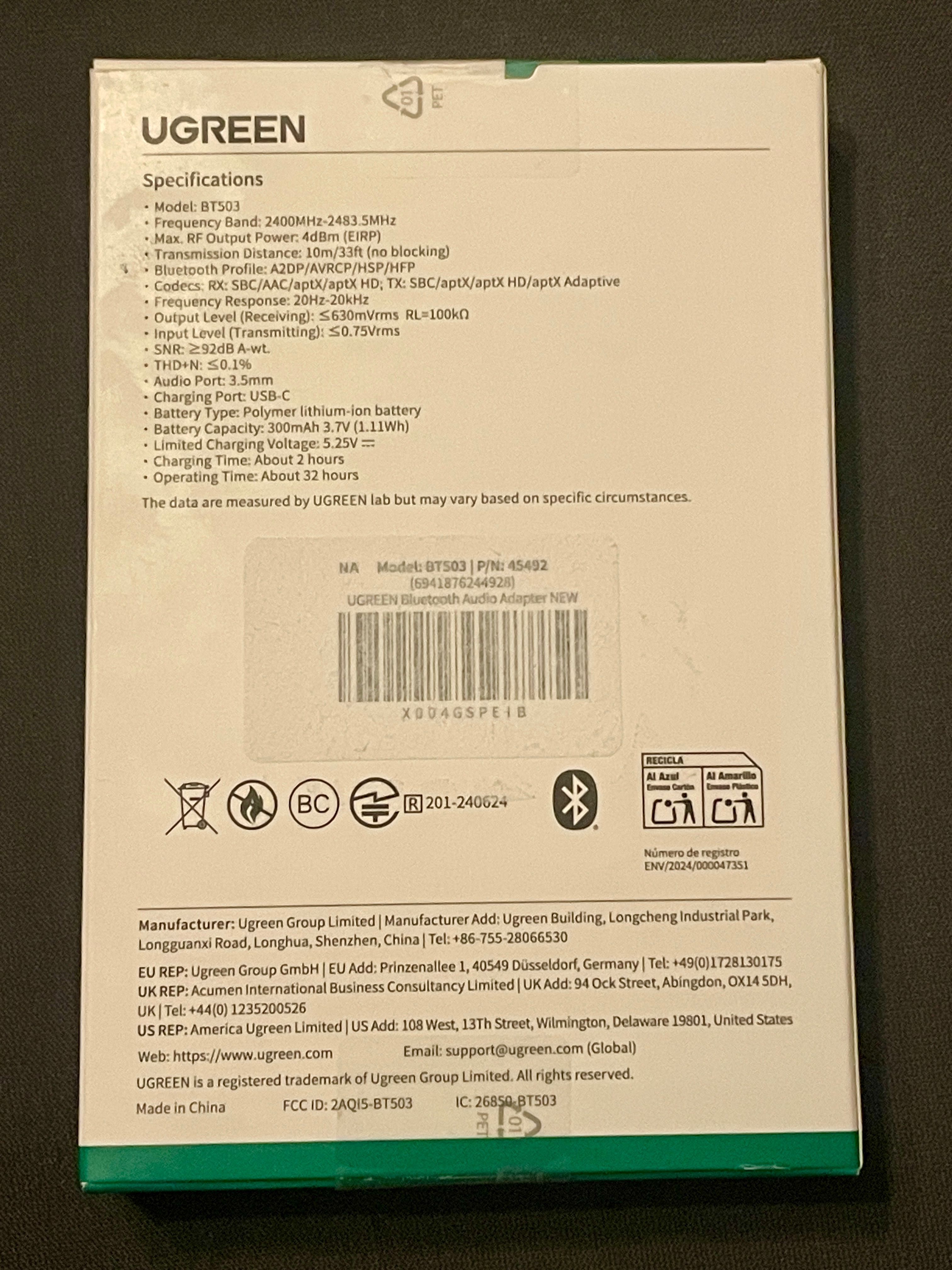 Adapter Bluetooth Ugreen