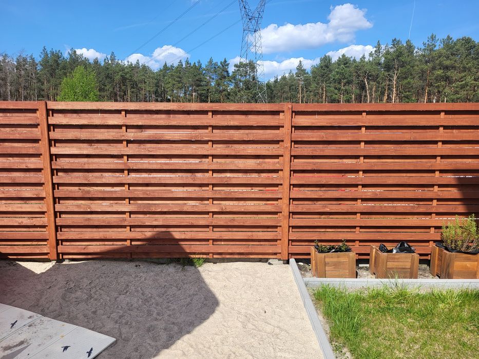 Panel ogrodzeniowy drewniany,  Płot lamelowy, Pergola *Grubość 6,6 cm!