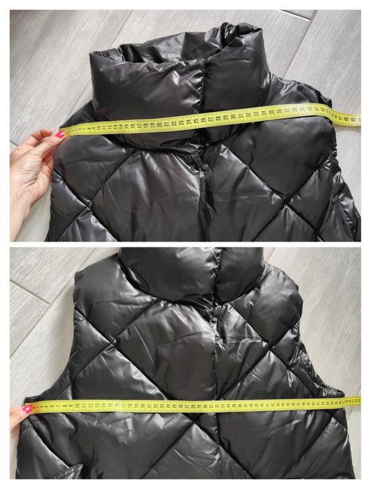 Czarna pikowana kamizelka z paskiem Massimo Dutti S