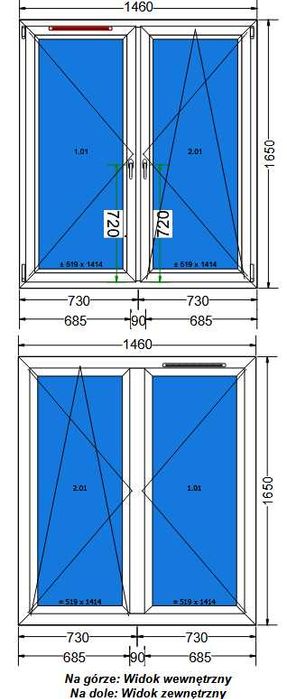 Okno Salamander GreenEvo białe 1460x1650