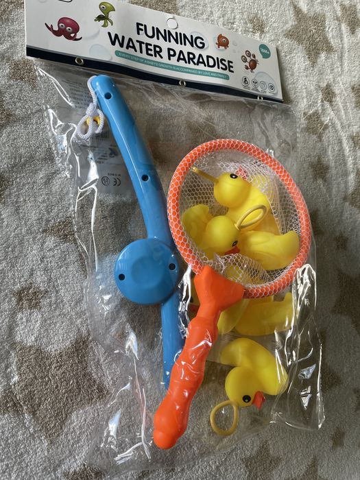 Kaczuszki zabawka do kapieli wędka i sitko