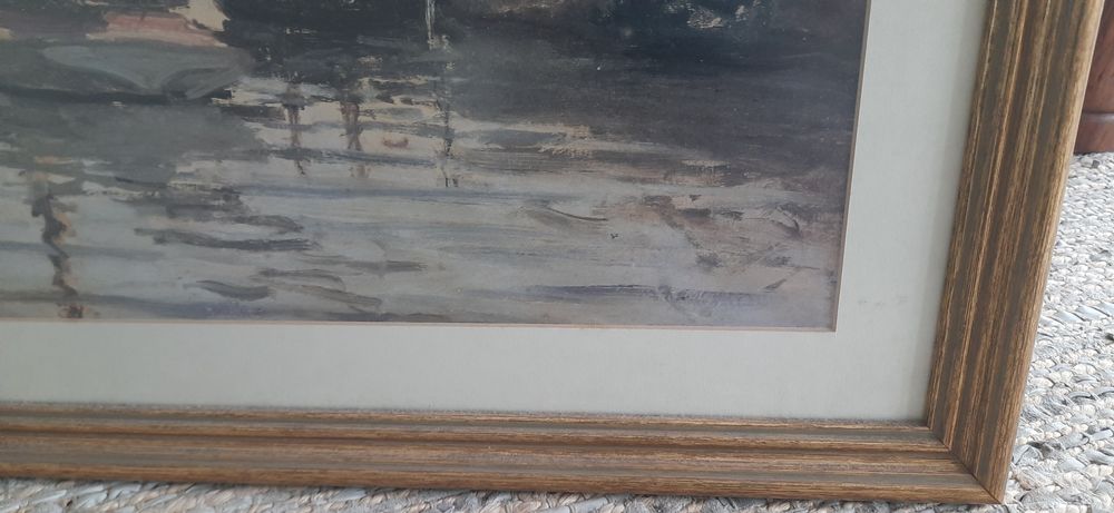 Quadro barcos vidro anti reflexo