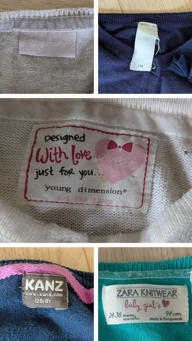 Zestaw sweterków dla dzieci 94,110,116,122,128, CENA ZA CAŁY ZESTAW!!!