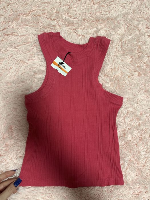 Bluzka damska na ramiączkach Cropp top Wycięta różowa nowa