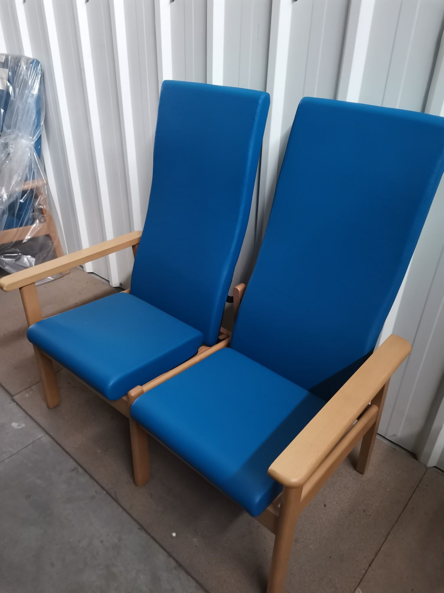 Cadeirão duplo estofo azul