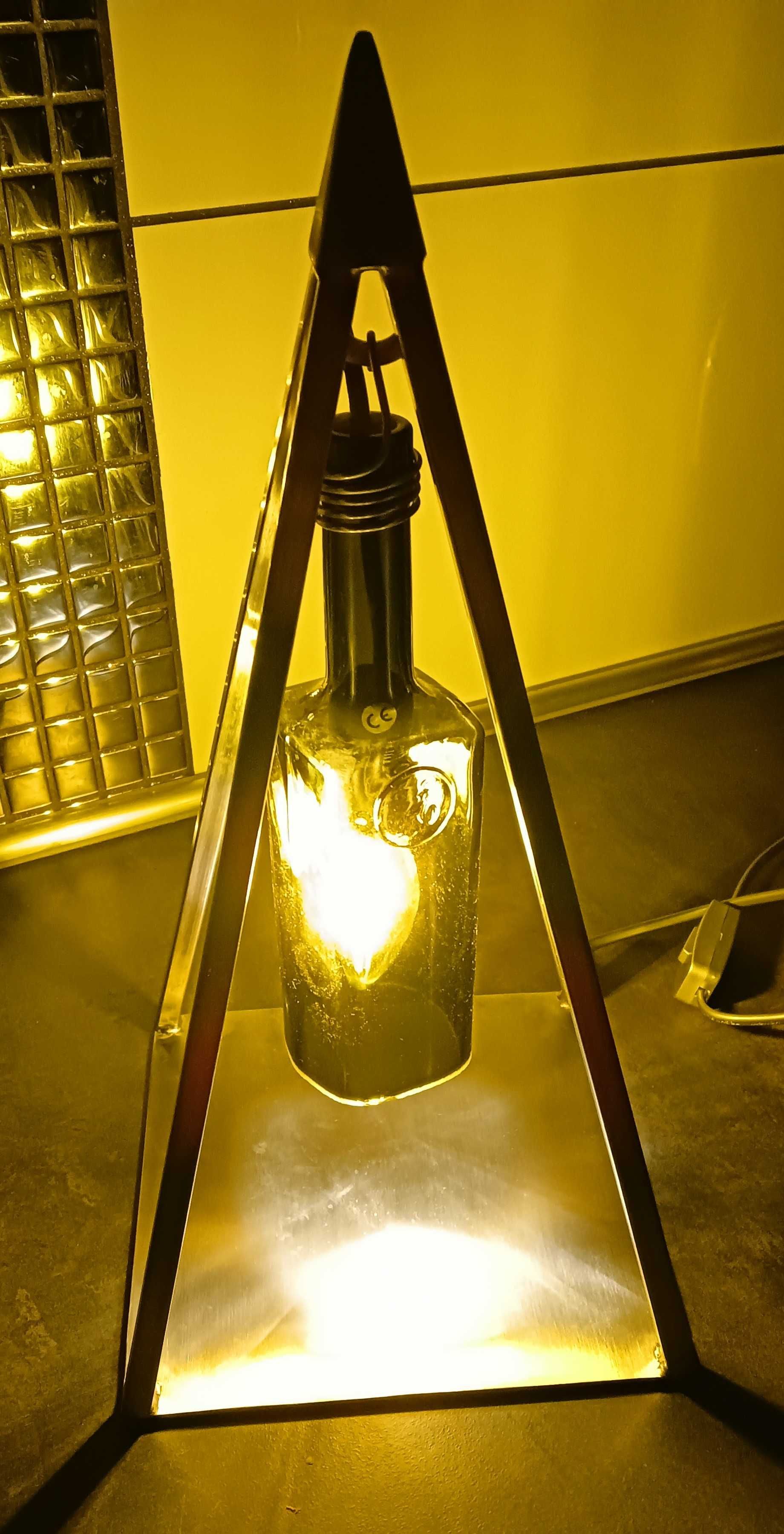 Lampa stojąca, nowoczesna, designerska, stal, szkło, nowa