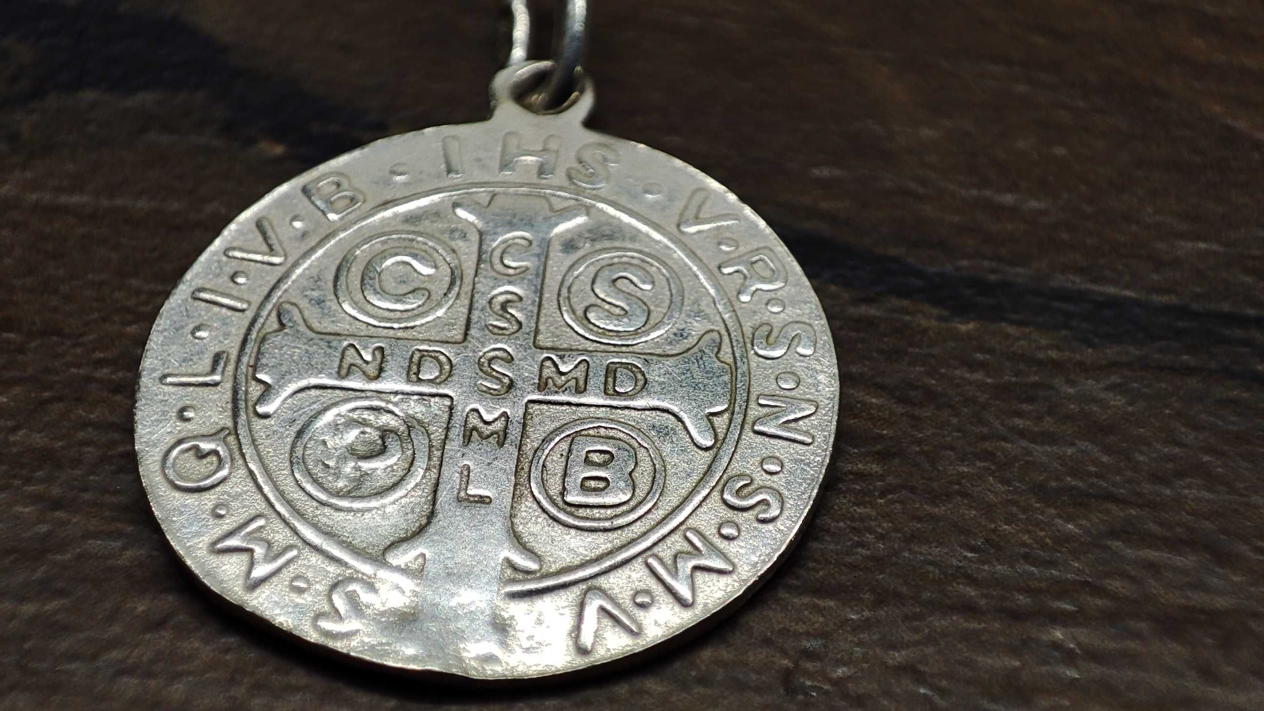 Wisior Święty Benedykt srebro pr. 0925 , śr. 19mm - Ciszak