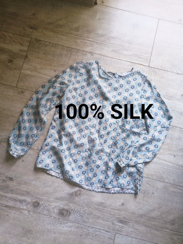 Koszula bluzka jedwab 100% silk s