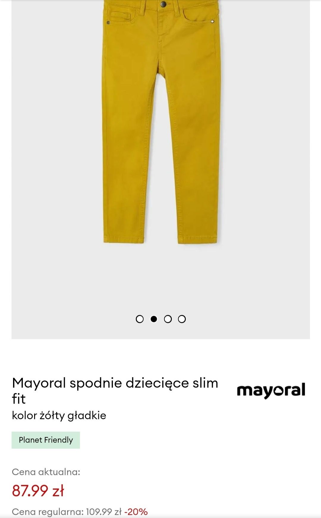 Spodnie mayoral żółte 116
