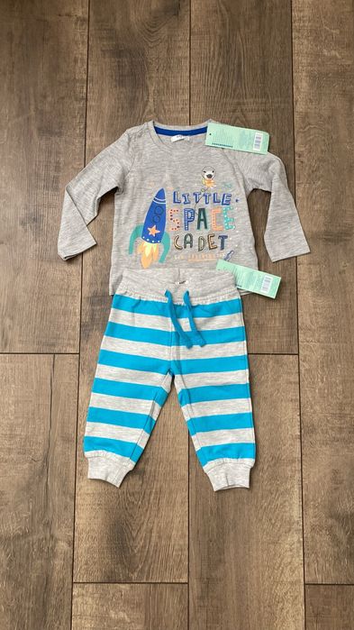 NOWY komplet niemowlęcy dresy bluzka długi rękaw bawełna 74