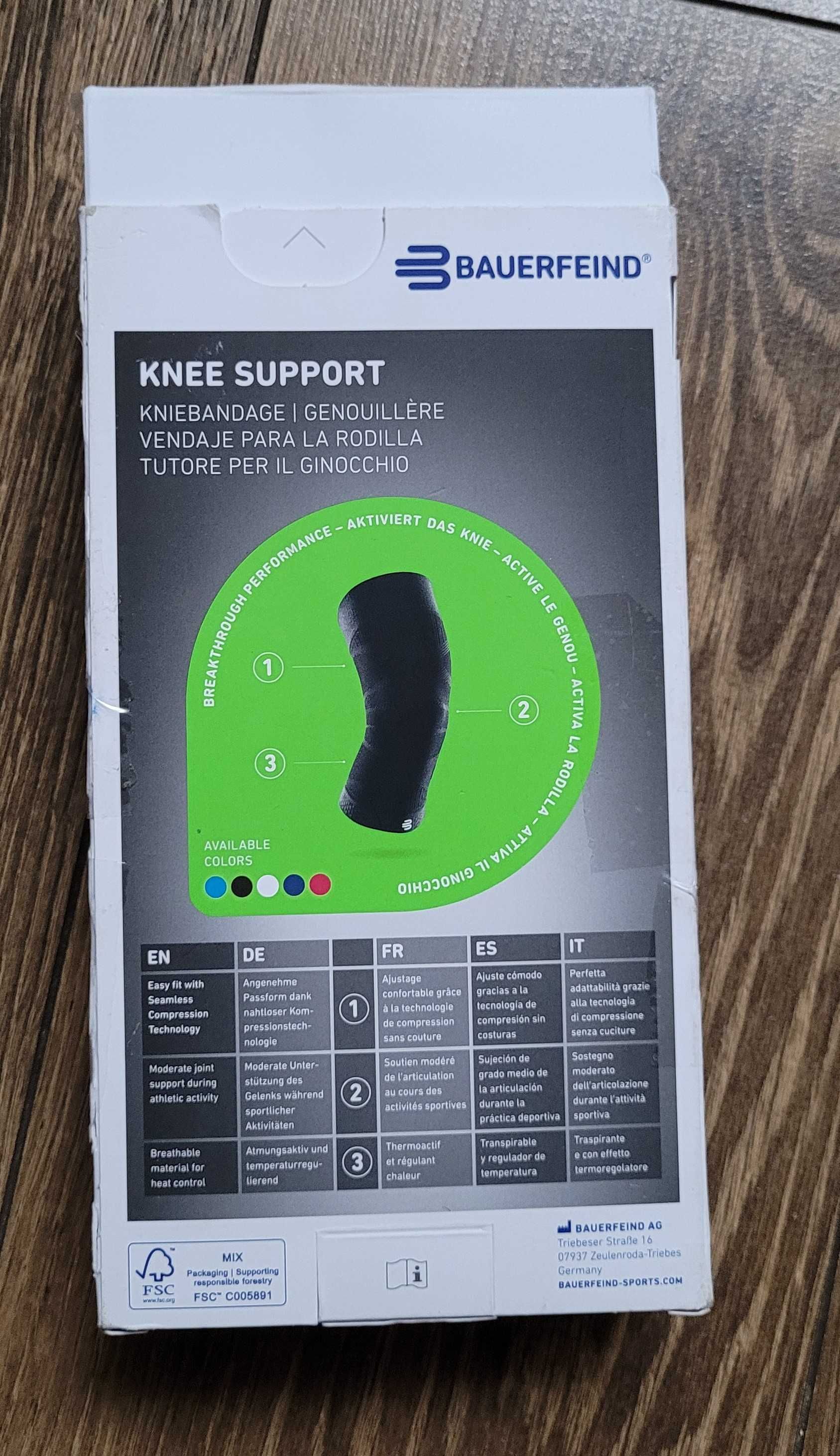 Bauerfeind opaska bandaż stabilizator orteza kolana XL czarna NOWA
