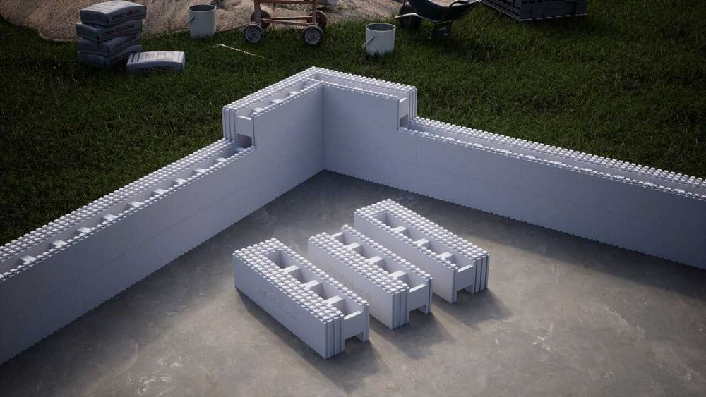 Bloczki styropianowe Styroblok Medial do budowy domu basenu 100x35