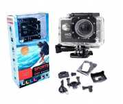 Zestaw KAMERA SPORTOWA 1080p na kask narty rowery wodoodporna FULL HD