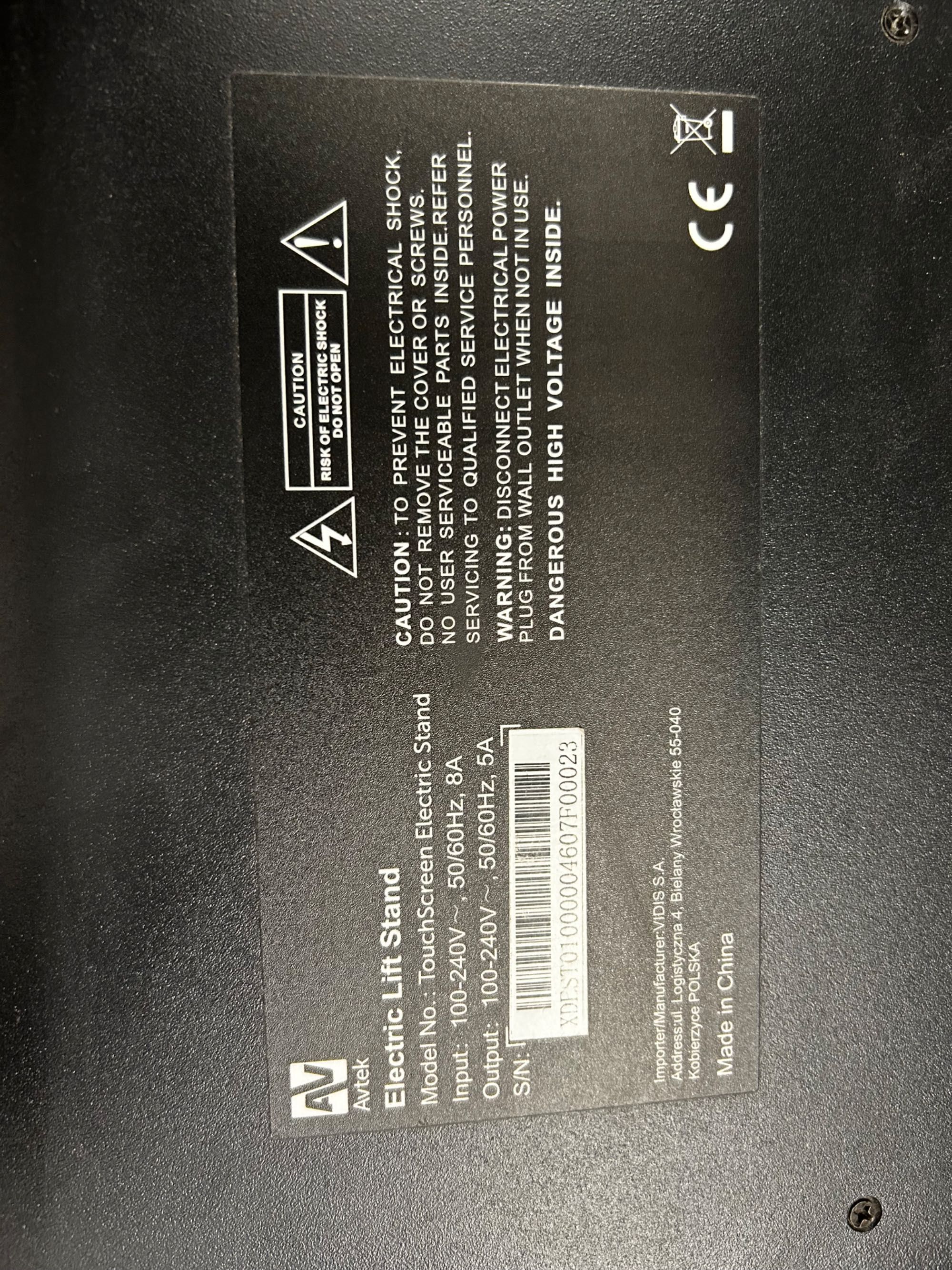 Stojak elektryczny avtek do moniotra