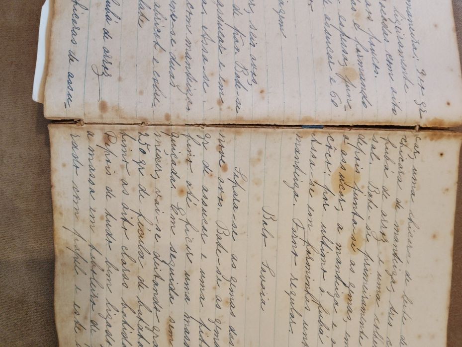 Caderno/livro de culinária muitíssimo antigo