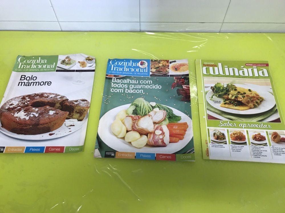 Livros e revistas de receitas de cozinha - vários
