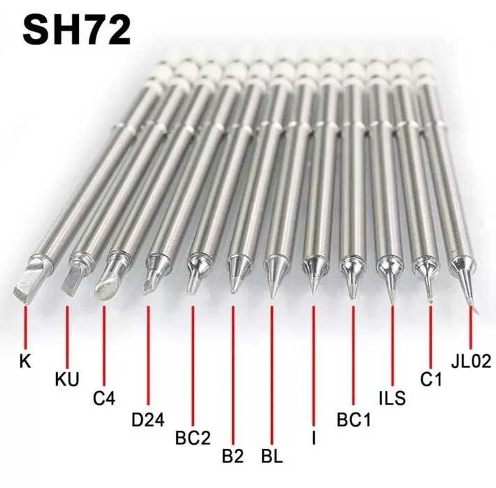 Жала для паяльника SH72 C4, C1, K, KU, BC1, BC2, D24, B2, I, ILS