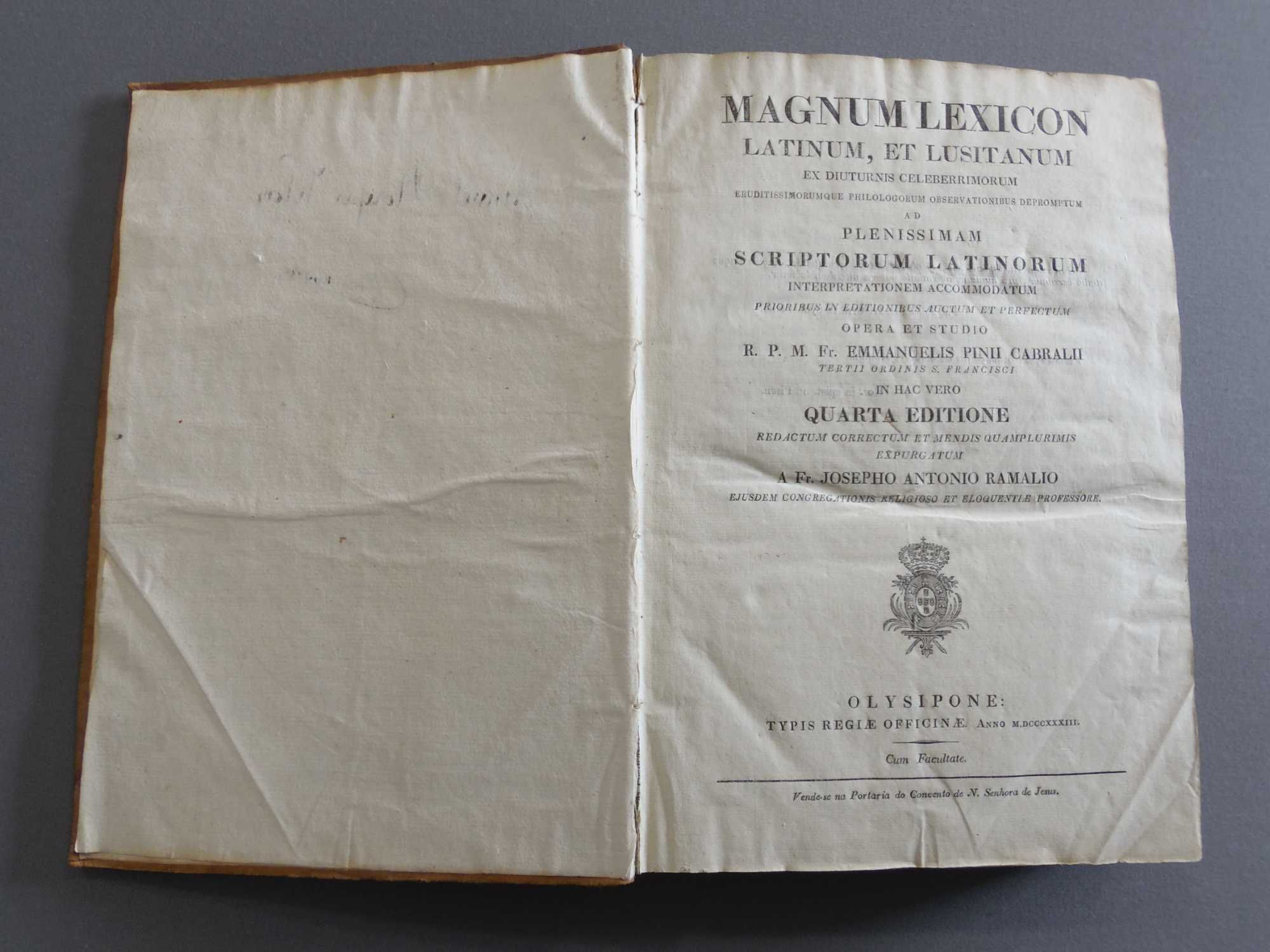 Livro Magnum Lexicon, 1833