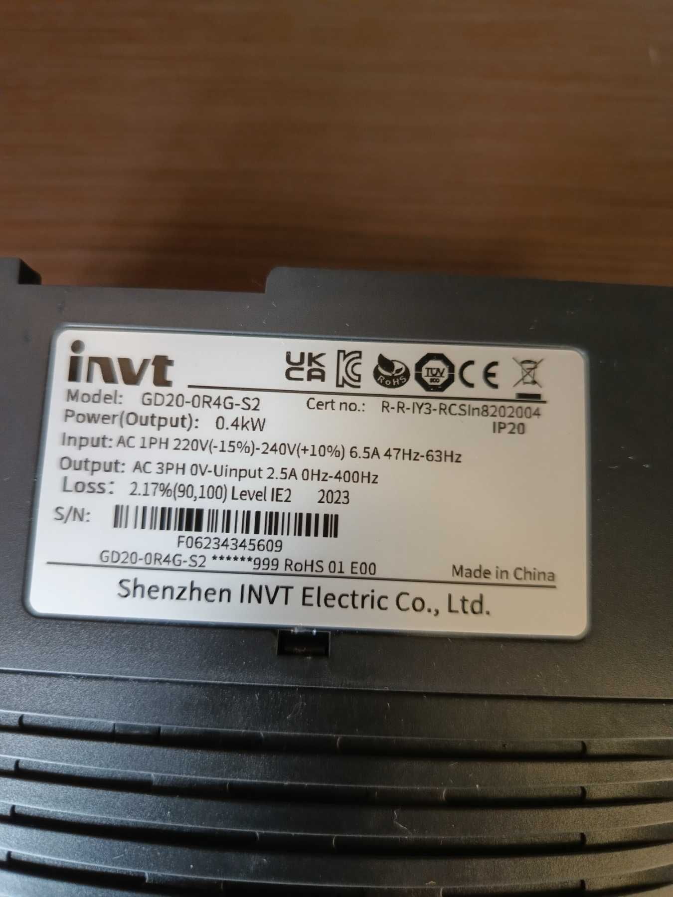 Частотний перетворювач INVT GD20-0R4G-S2