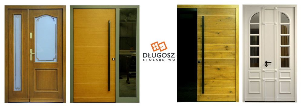 Drzwi DŁUGOSZ zewnętrzne nowoczesne drewniane dąb 7016 antracyt GOTOWE