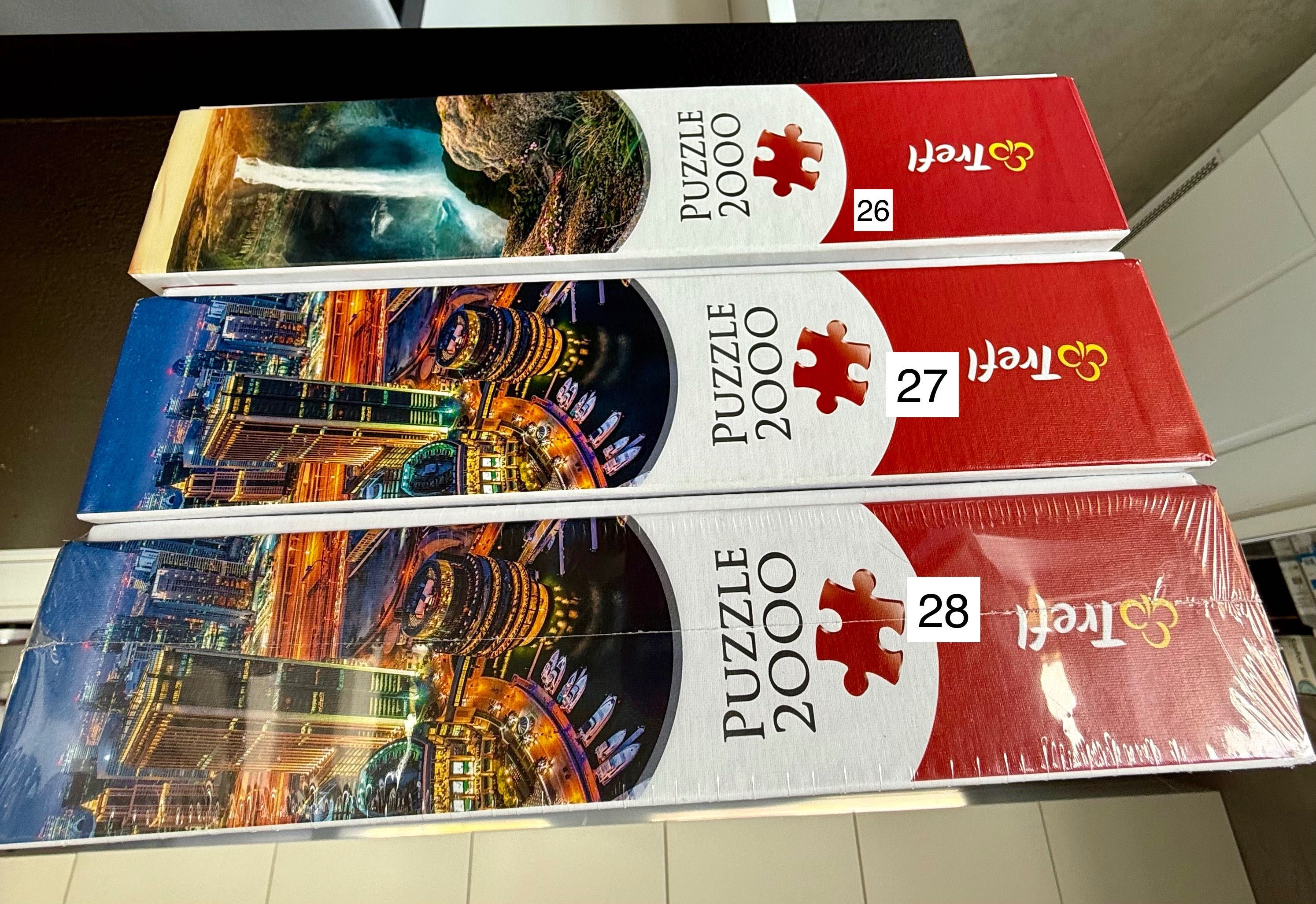 Puzzle 1000 elementów - różne wzory, ułożone raz - kompletne