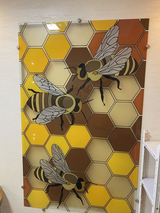 Скло вітражне, вітраж, соти бджоли