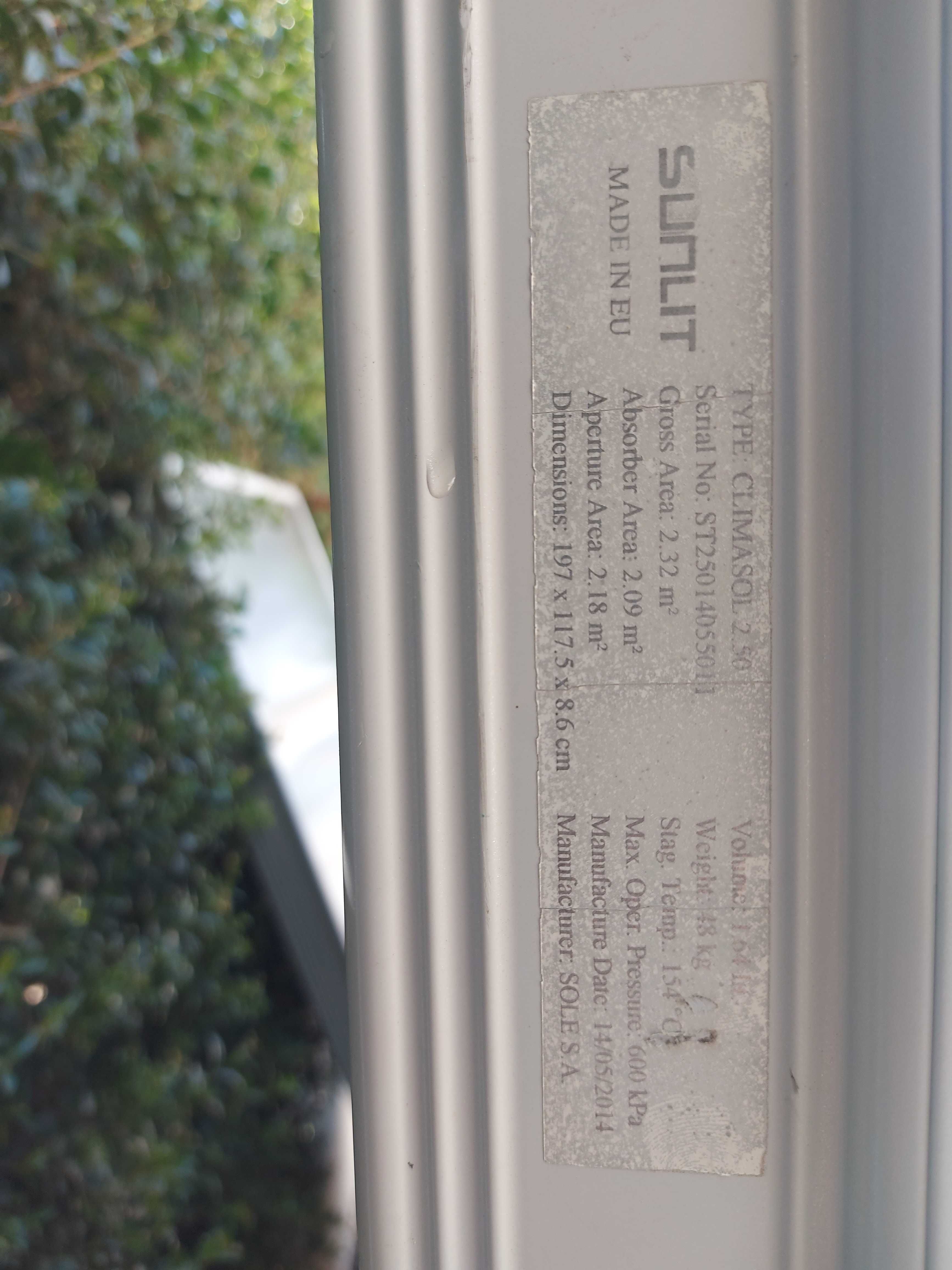 Painéis Solares Térmicos 2.5M2 de Área