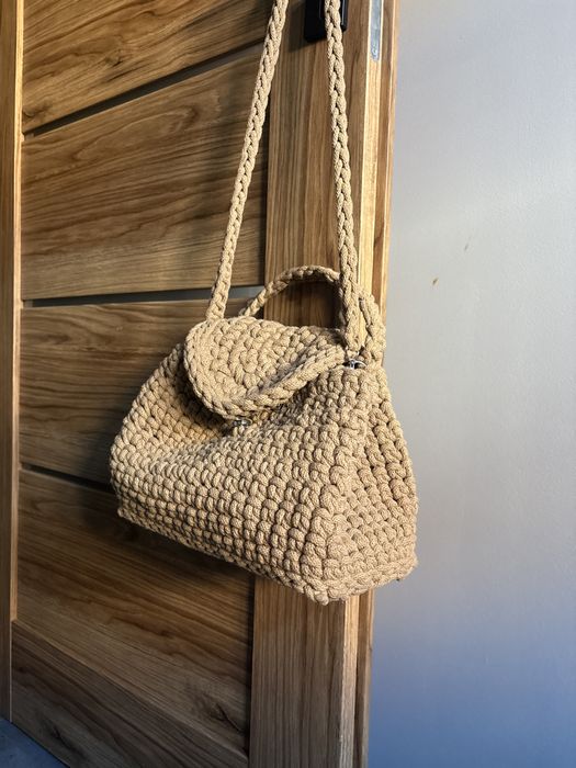 Torebka hand made beżowa torebka damska