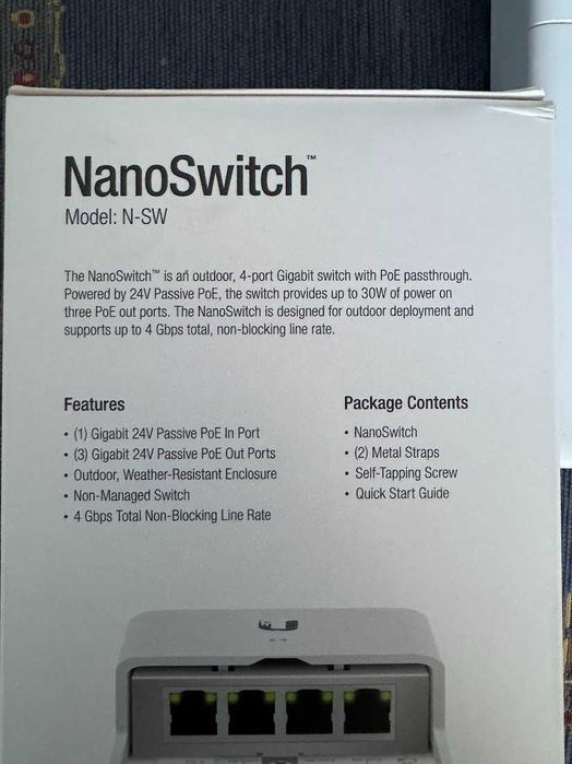 Ubiquiti NanoSwitch N-SW niezarządzalny switch passive POE