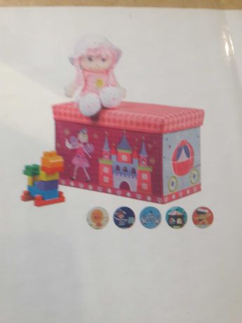 Pufa siedzisko pudełko na zabawki księżniczka
