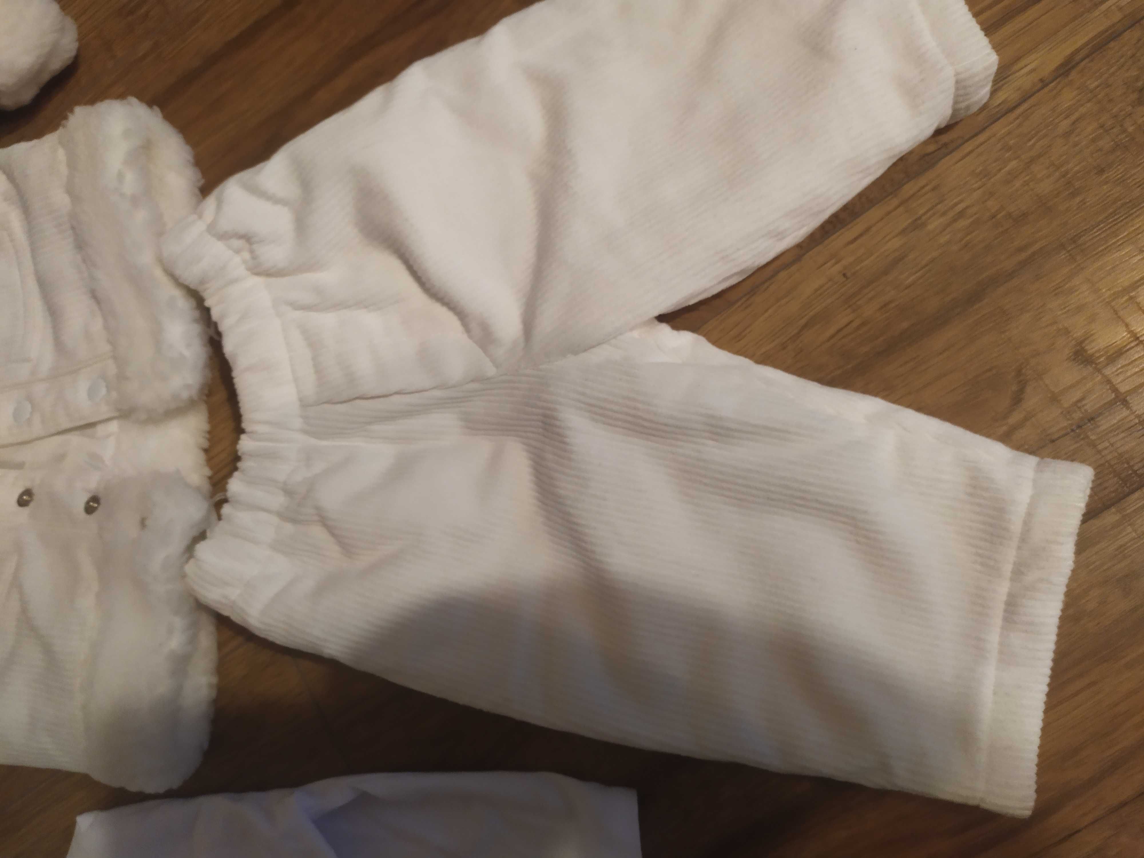 Komplet zimowy kurtka, spodnie, koszula, czapka, komplet do chrztu 68