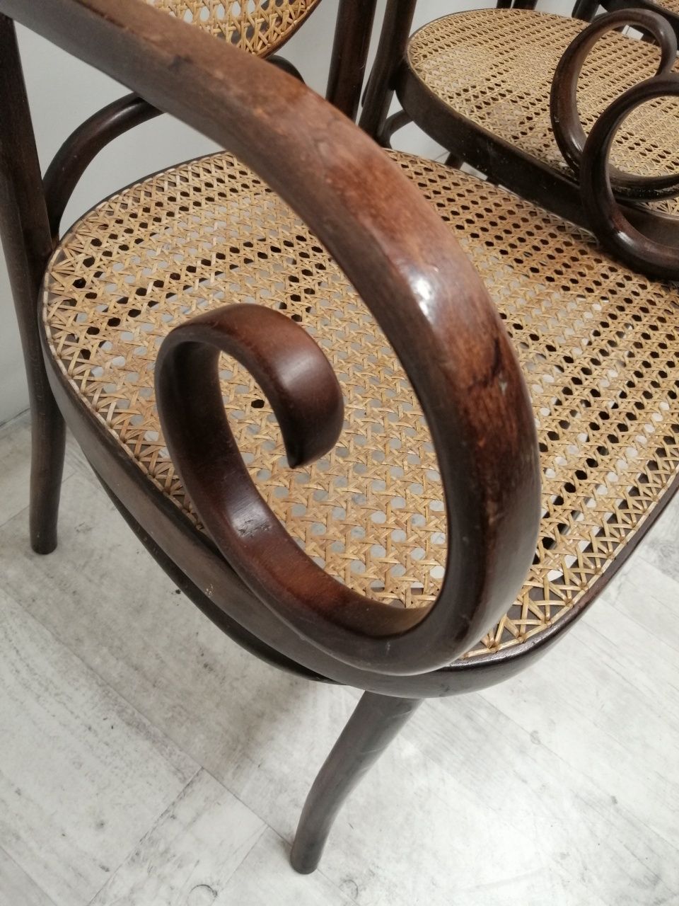 krzesła model Thonet buk gięty wyplatane rattan