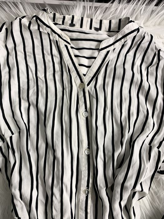 Koszula biała w czarne paski (XS)