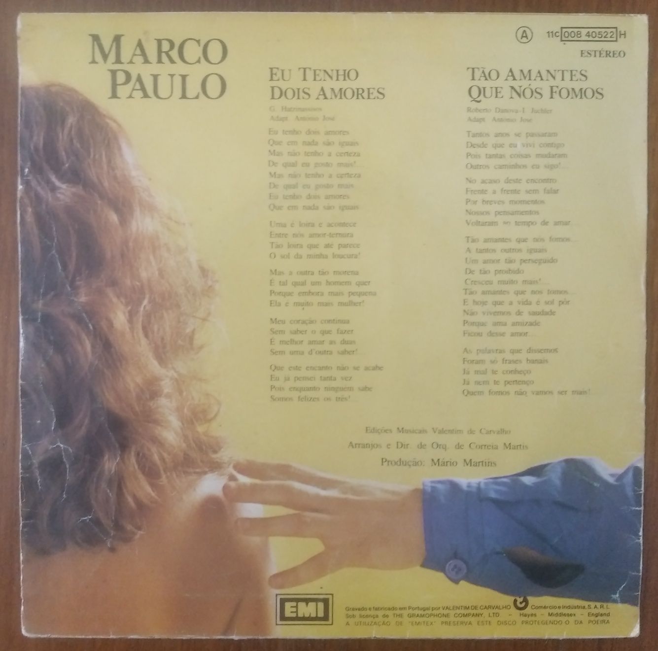 Marco Paulo single em vinil "Eu tenho dois amores"