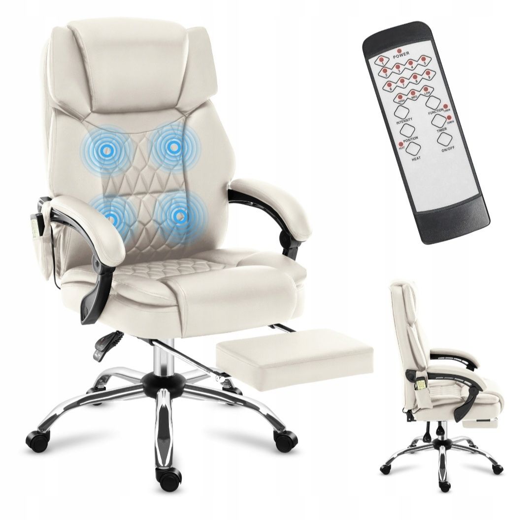 Офісне масажне крісло з підставкою для ніг HEATED MARK ADLER Boss 6.0