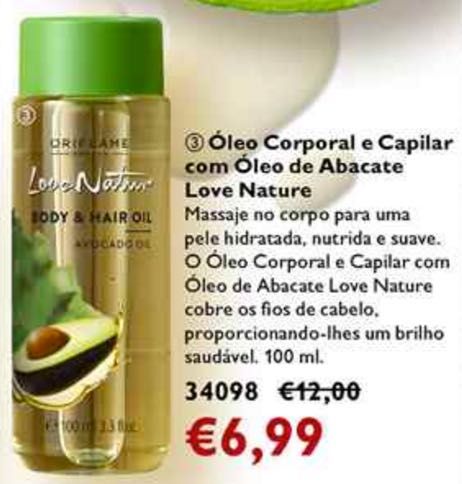 Óleo Cabelo/Corpo + Creme Mãos Abacate - Super Preço