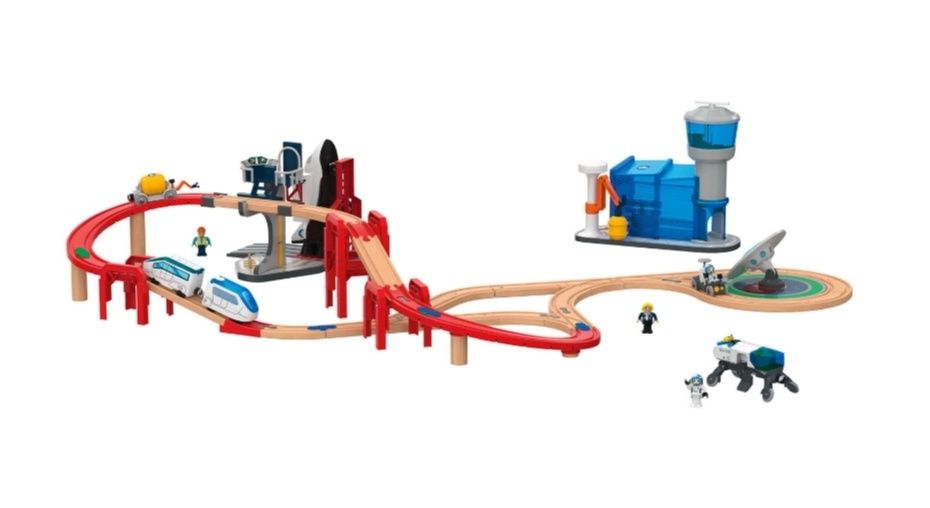 Kolejka drewniana stacja kosmiczna lidl