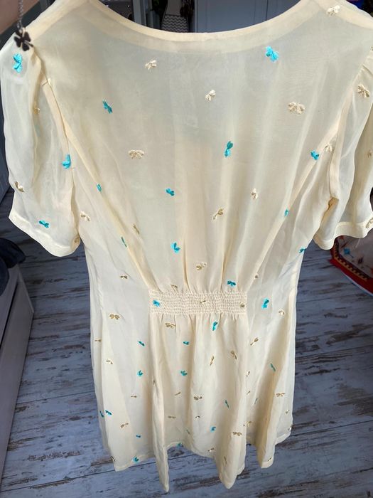 Nishe mgiełka tiulowa żółta kanarkowa szyfon tiul 36 S na lato wesele