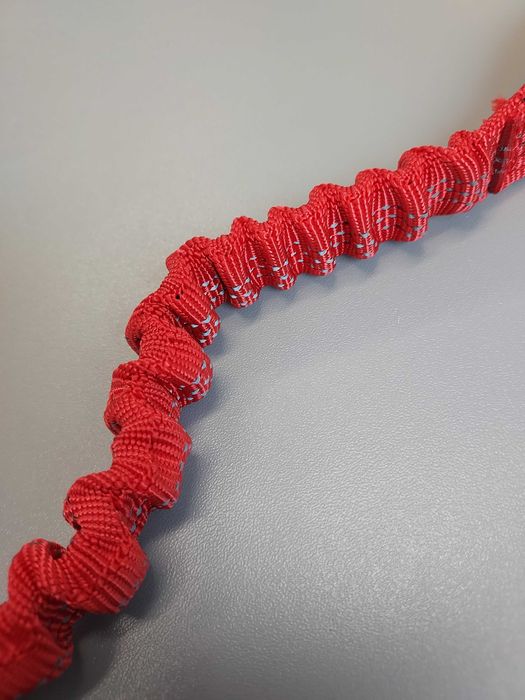 Szelki i smycz odblaskowa dla psa kota S czerwone miękkie dł. 147cm