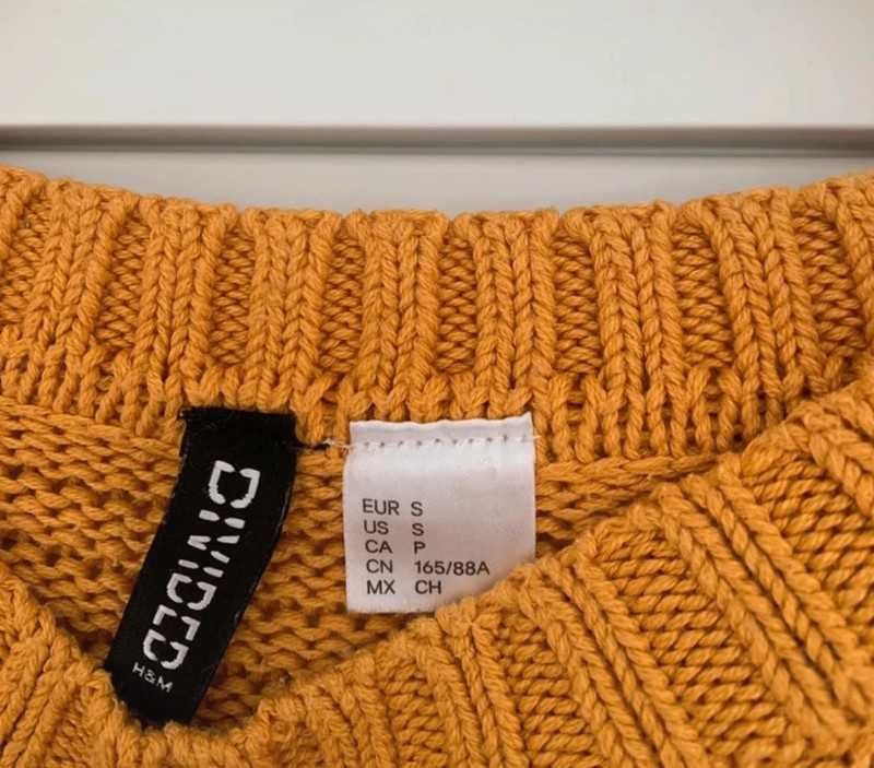 Pleciony żółty sweter