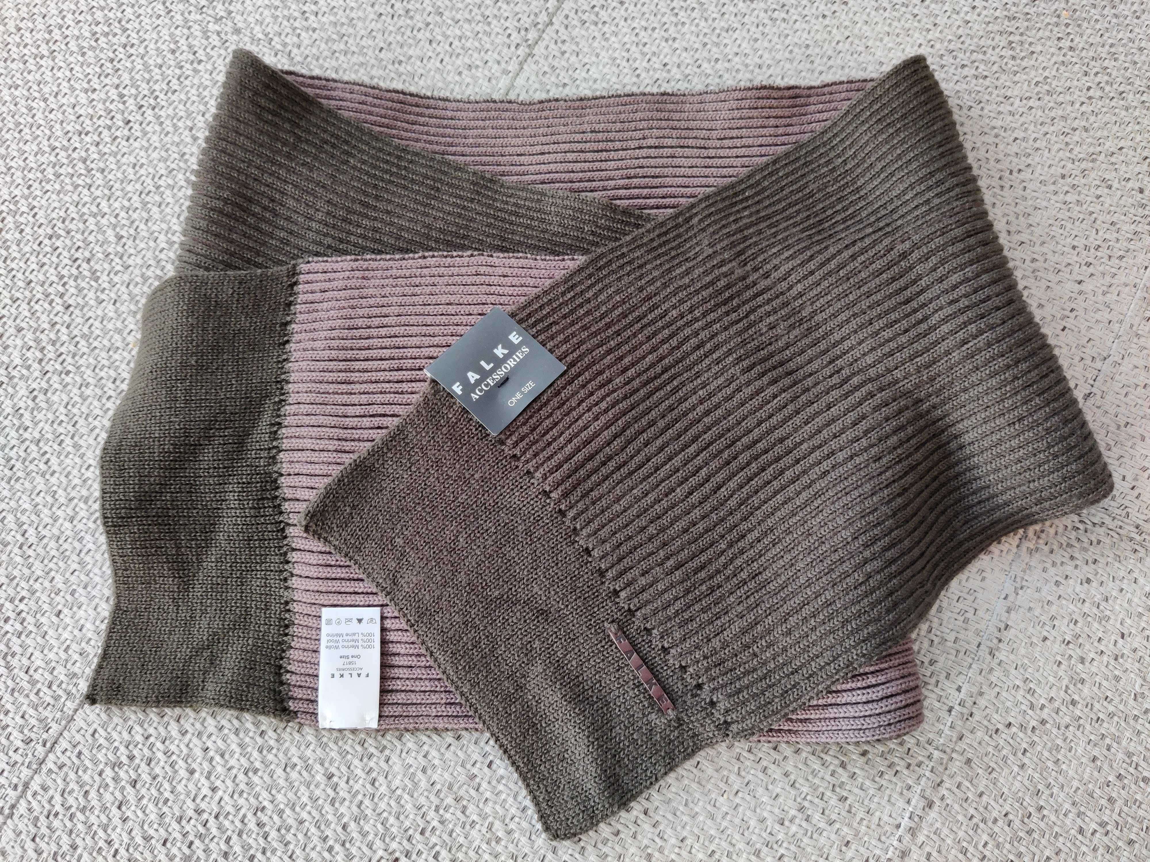 Szalik męski, firmy Falke, wełna Merino Wool, nowy